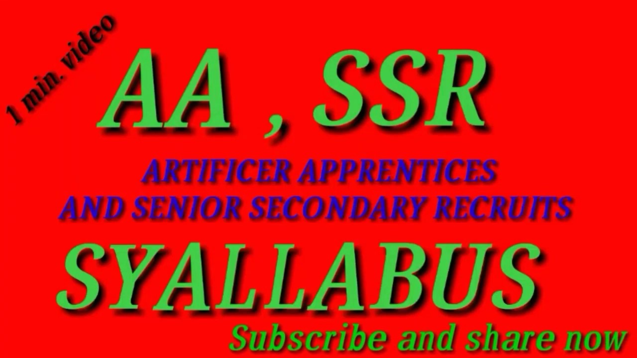 AA, SSR Syllabus 2019 | syllabus for AA and SSR
