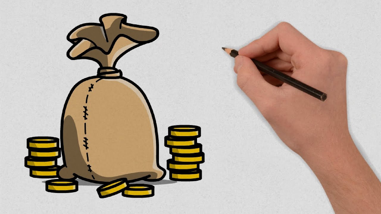 How to Draw BAG OF MONEY EASY Step by Step 