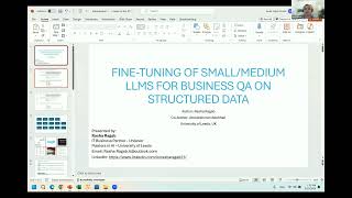 Fine-Tuning of Small/Medium LLMs for Business QA on Structured Data