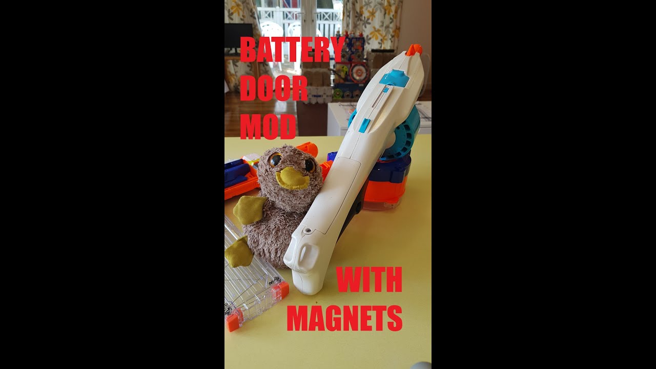 Nerf battery door mod with magnets 