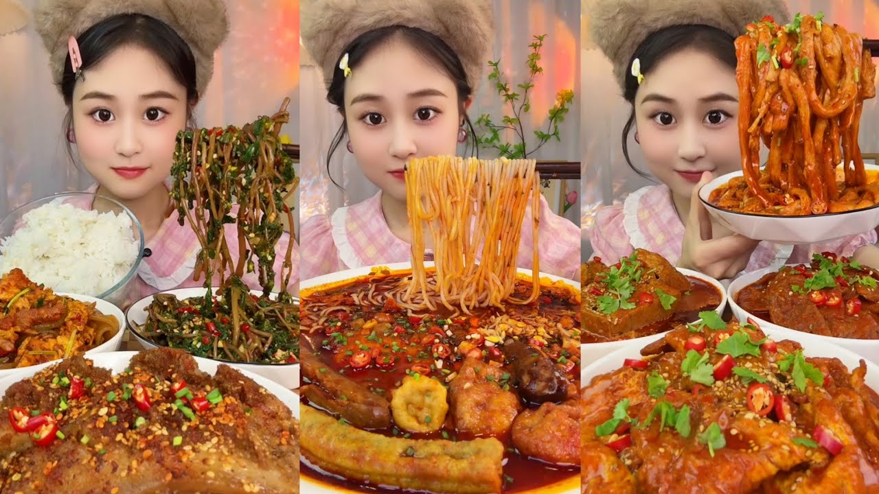 ASMR EATING SPICY AND HOT Korean Noodles 먹방 | Chinese Spicy Food ASMR 중국먹방 | ASMR Eating Video