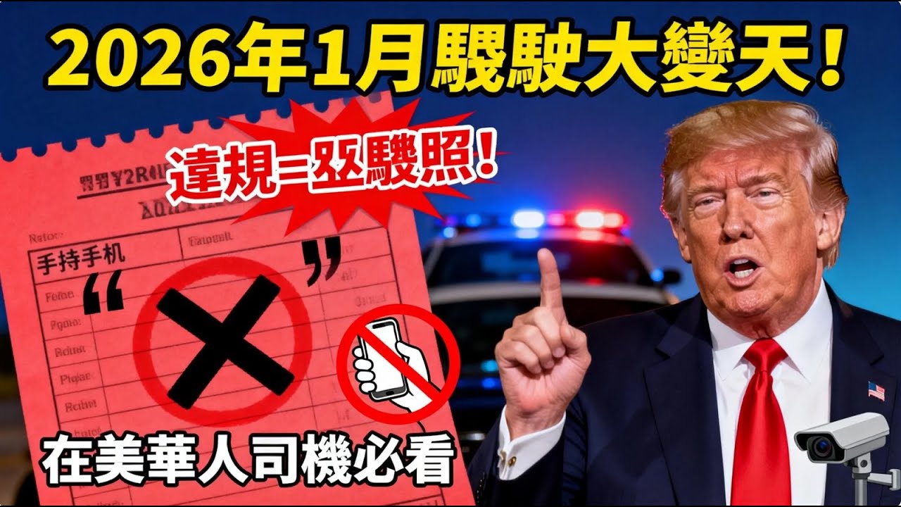 2026 年 1 月開車必看！7 大新法規出爐，違規一次損失數萬美元！