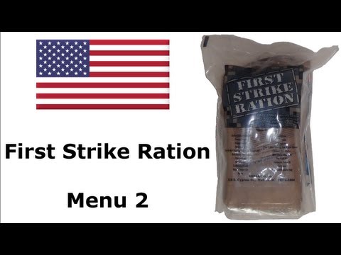 US Military Army First Strike Ration Menu 2