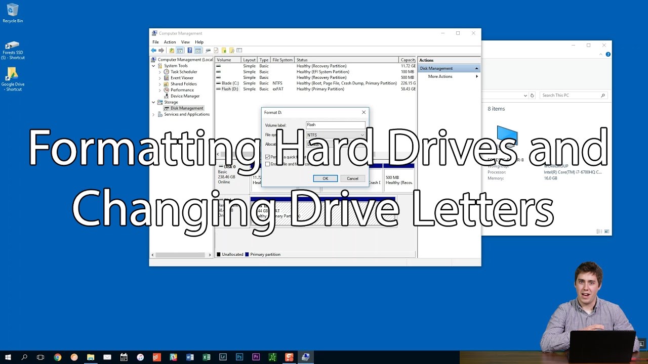 Formatting Hard Drives And Changing Drive Letters In Windows 10 YouTube