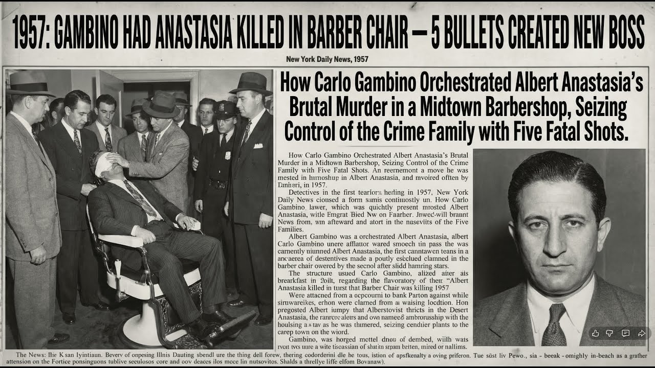 1957: Gambino Had Anastasia Killed in Barber Chair — 5 Bullets Created New Boss