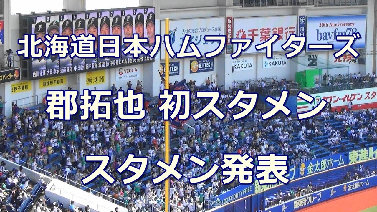 北海道日本ハムファイターズ スタメン発表 レフトスタンド側風景 郡拓也 プロ初スタメン In Zozoマリンスタジアム Youtube