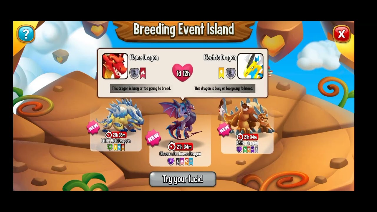 Got Legendary Obscure Darkness Dragon from breeding island