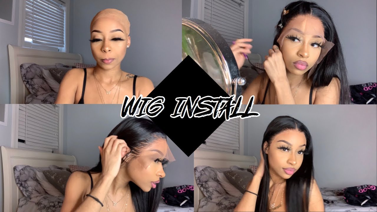 MELTED!! FRONTAL WIG INSTALL + BALD CAP METHOD and LACE CUTTING