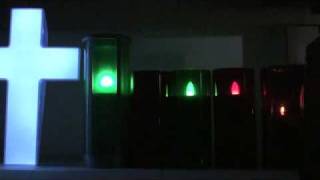 Comparison Of Several Cemetery Lights In The Dark