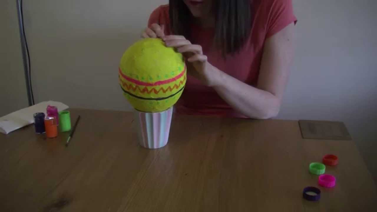 How to make a paper mache Easter egg YouTube