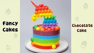 Pop It Fidget Makes Unicorn Colorful Cake #shorts#yumupcakes