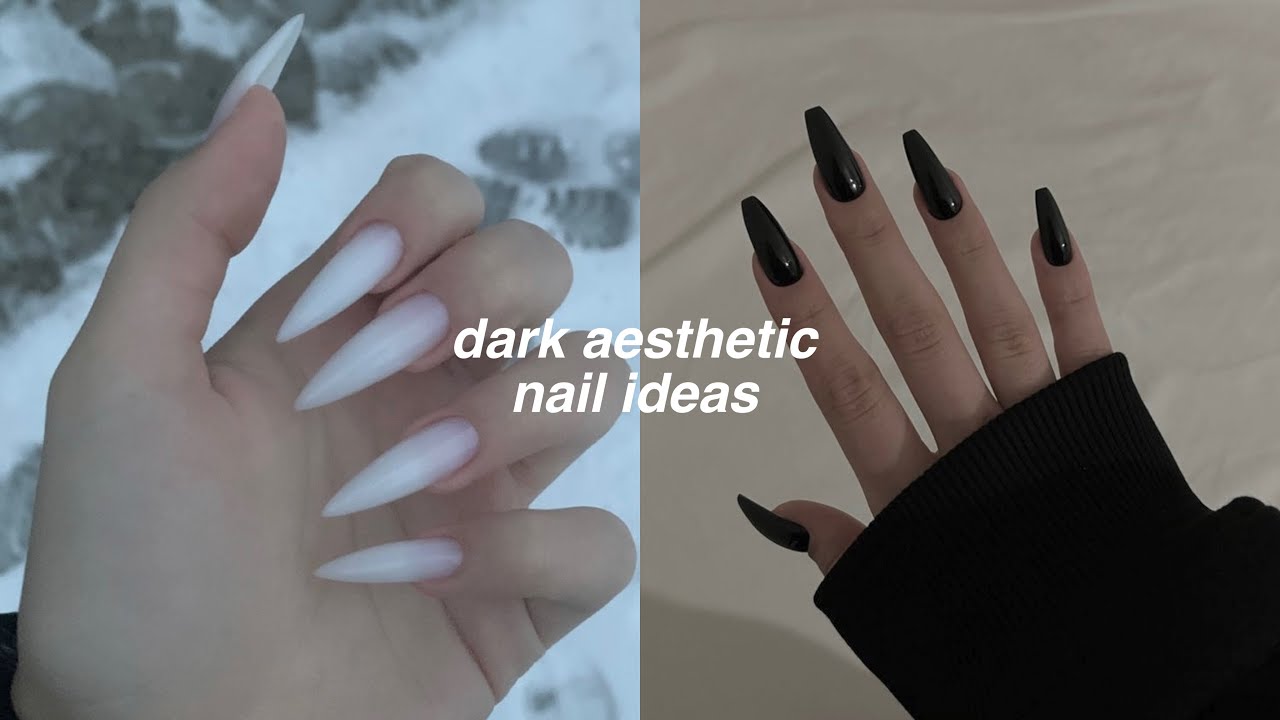 Music. dark aesthetic nail ideas 2022. 