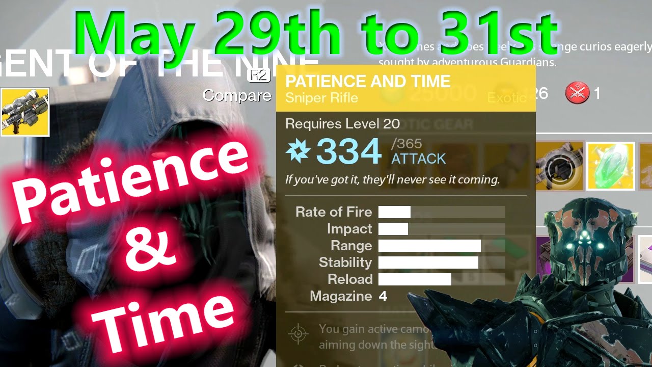 Destiny - Xur's location / Items - May 29th to 31st. Patience and Time