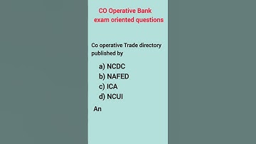 Co operative Bank exam oriented questions. #cseb #psc #society #study #shorts
