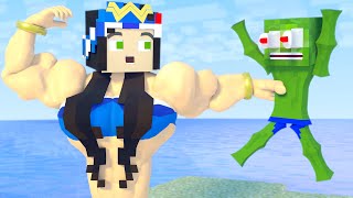 Minecraft Life of Muscles | Fighting muscular wonder woman | Minecraft Animation | love Zomma, ZomBo