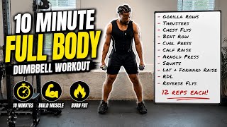 10-Minute Full Body Dumbbell Workout | Burn Fat, Build Muscle & Tone Up Fast