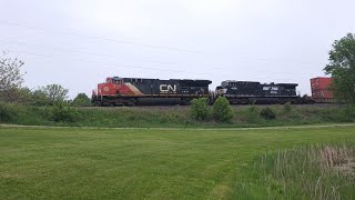 Canadian National    Westbound Stack Train with Foreign Power 5/14/24