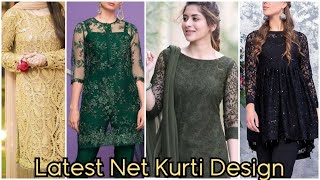 Latest Fashionable Net Kurti Design For Girls / Simple net dress design 2022 screenshot 3