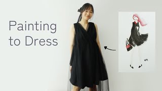 Sew a black tulle dress 🖤✨