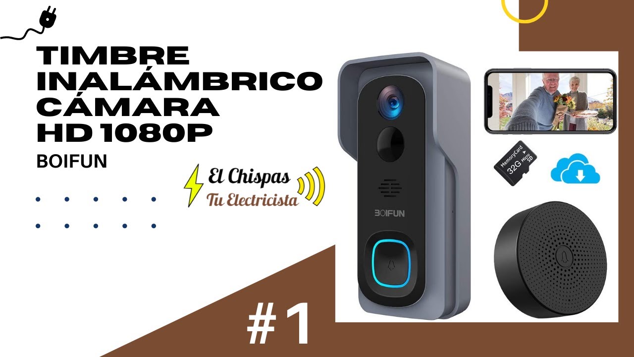 1 BOIFUN Timbre Inalámbrico con Cámara HD 1080P 🔉 