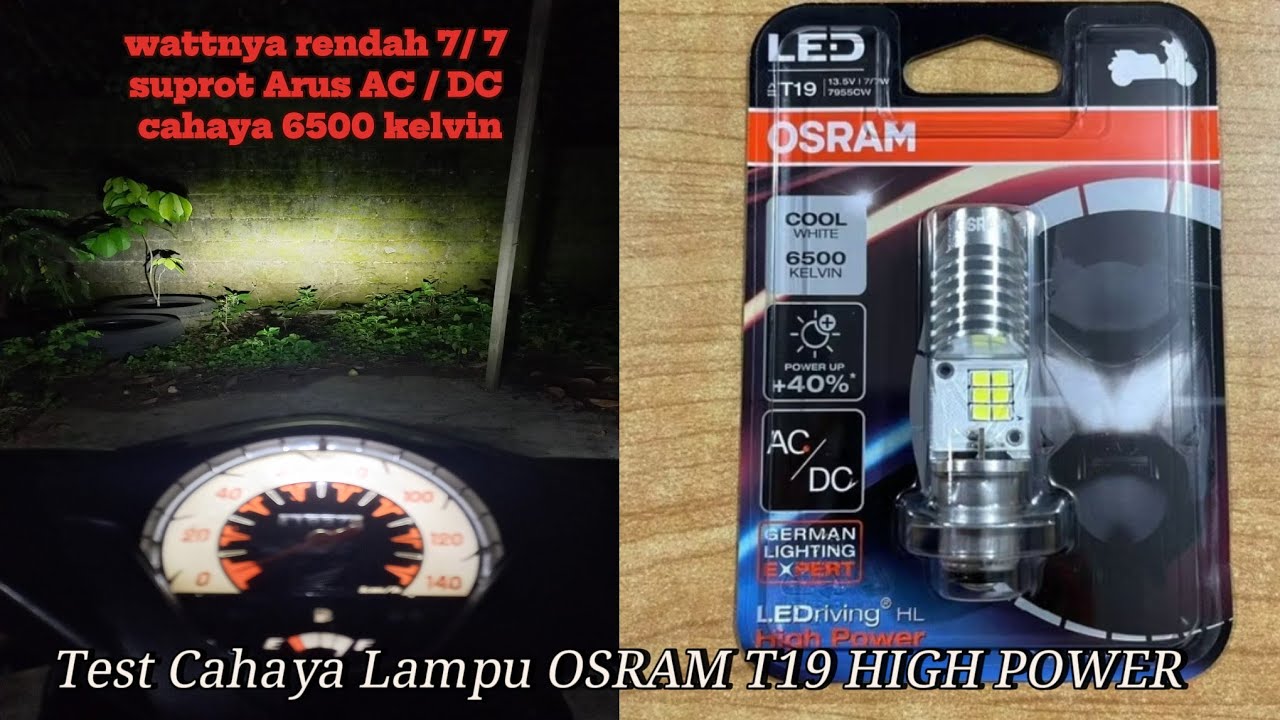 Test Cahaya Lampu LED OSRAM T19 HIGH POWER 7/7 WATT AC & DC 6500 Kelvin.