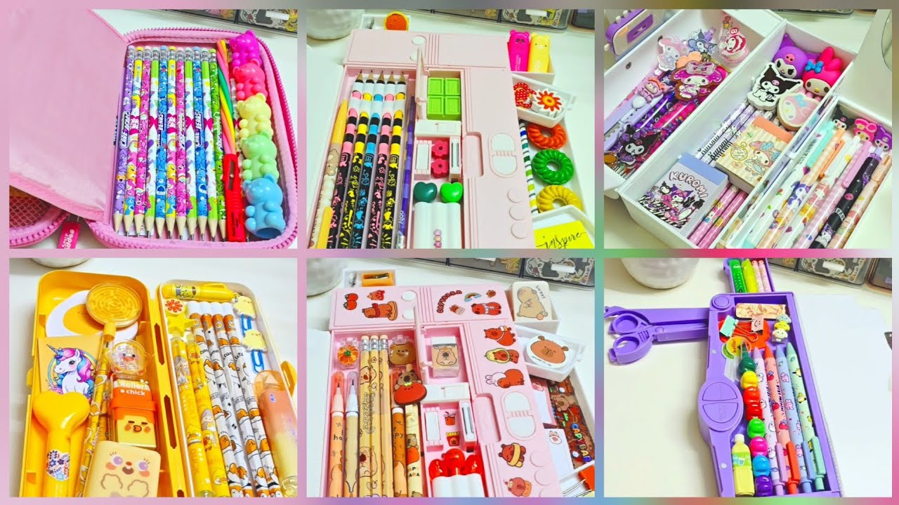 ASMR Filling jumbo mechanical pencil box with cute stationery ✨️ 💕 lot of new stationery items 💖🌈✌🏻