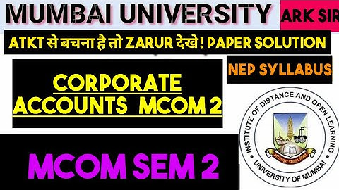 2024 CORPORATE Finance  MCOM Sem2 NEP PAPER PATTERN  Syllabus Important QUESTION MUMBAI UNIVERSITY