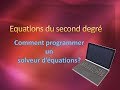 TP Programmer un solveur d'équations du second degré sur un tableur