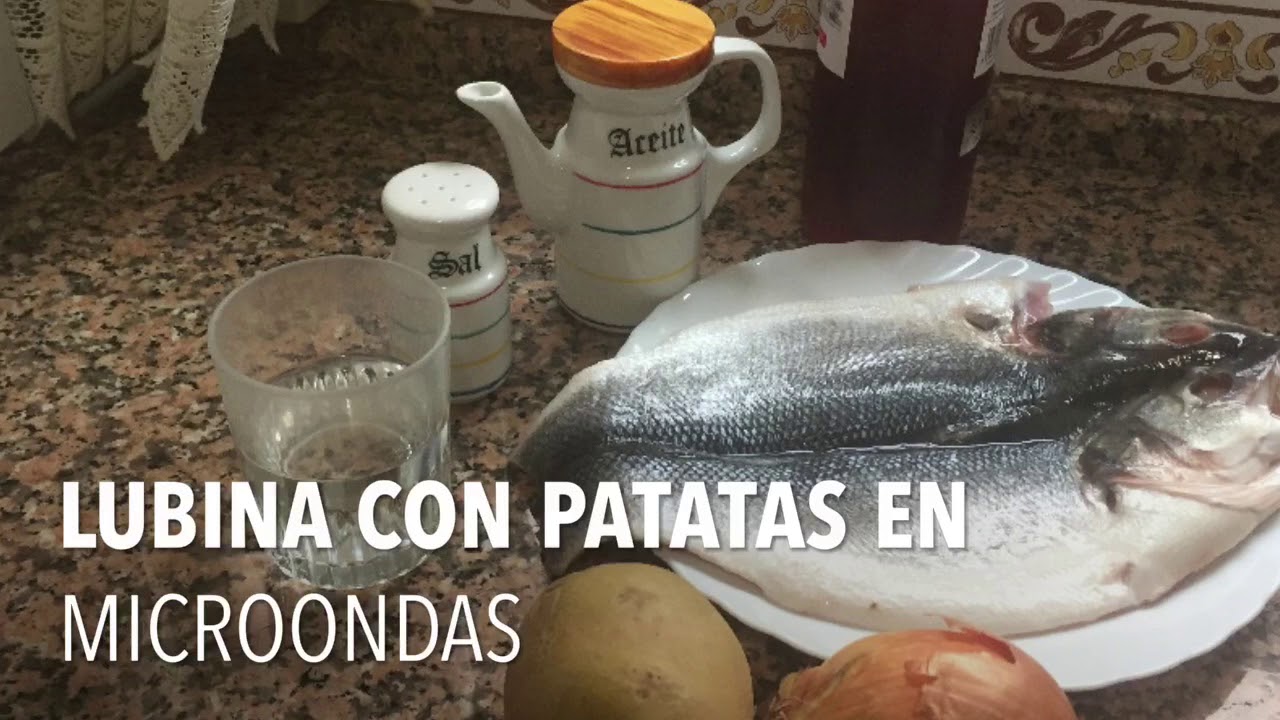 Lubina con patatas en microondas