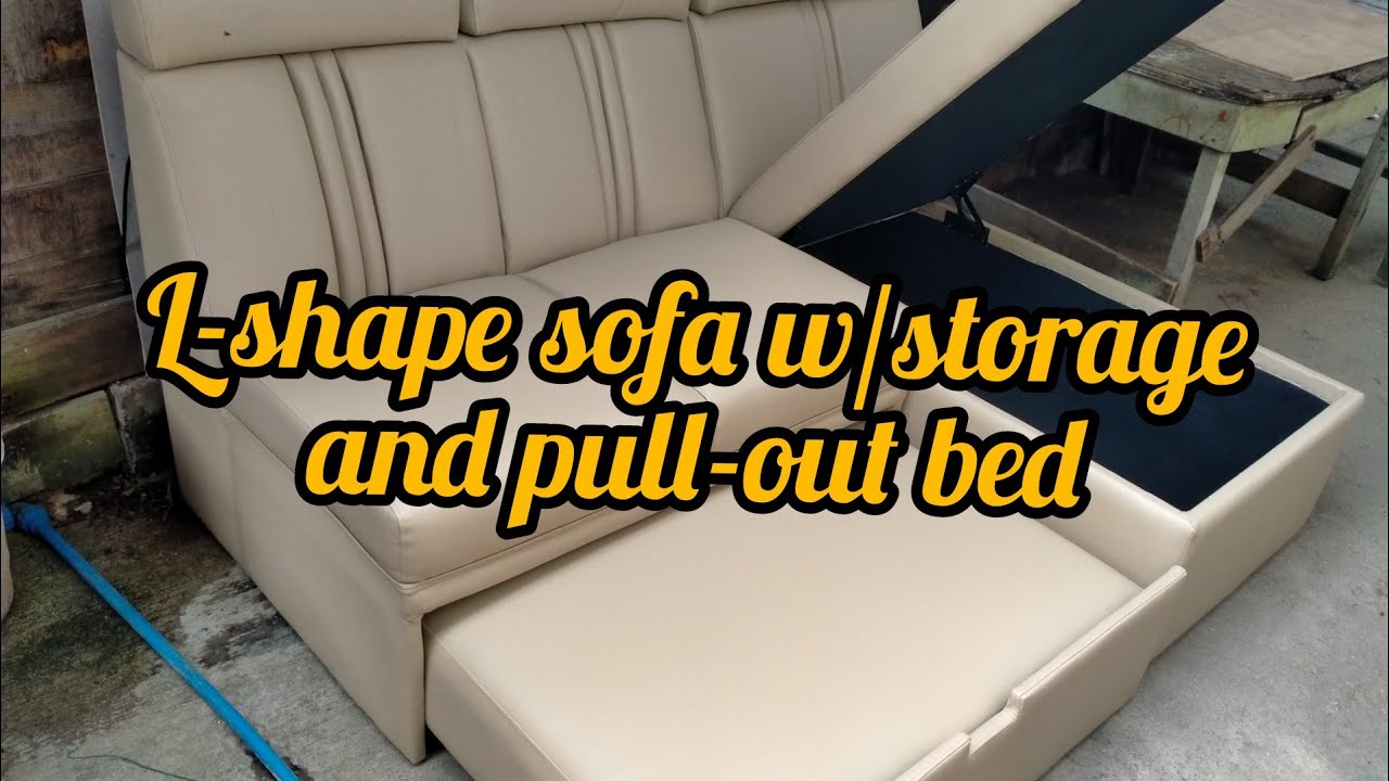 paano gumawa ng L-shape sofa w/storage and pull-out bed