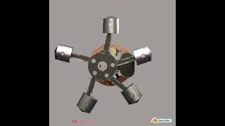 Radial engine  animation (Model blender)