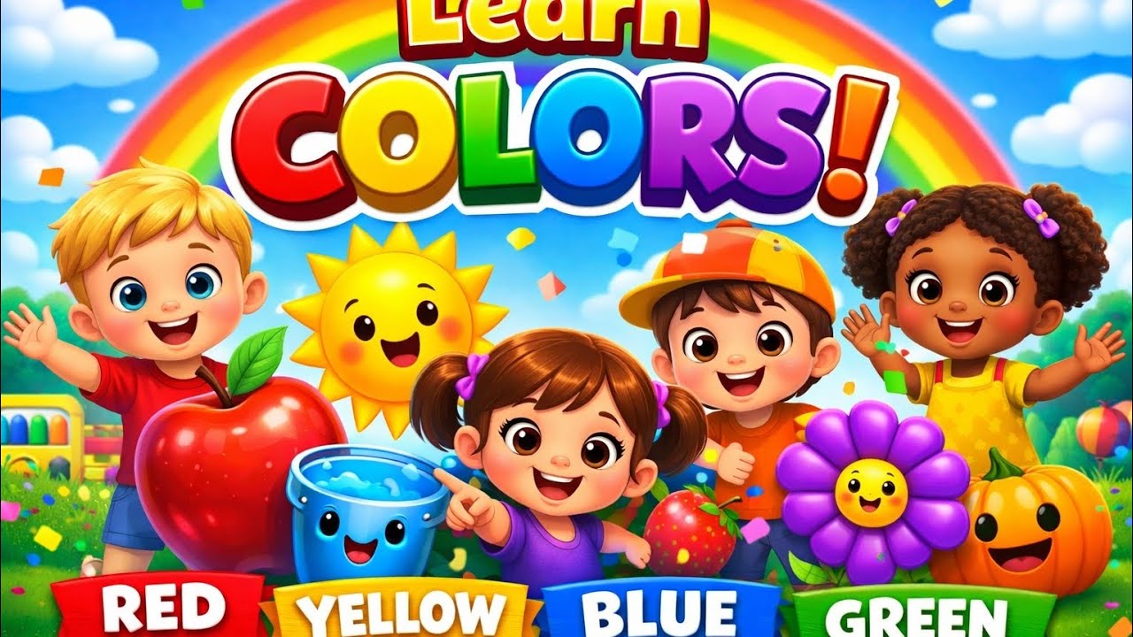 Learn Colors for Kids 🌈 | Red Yellow Blue Green Song | Crown Toonix