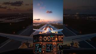 “Perfect Airplane Landing in Extreme Sunset 🌅✈️ Satisfying Smooth Touchdown #Shorts”