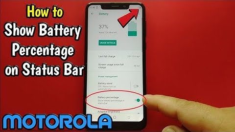 How to Show Battery Percentage on Status Bar in Mototola One (XT1941-4)