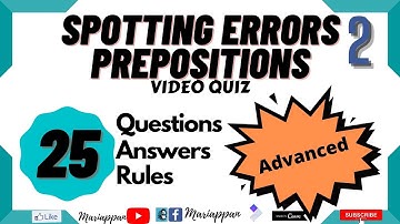Spotting Errors for competitive exams Quiz |  25 Questions | 2 | Answers & Explanation |#Mariappan