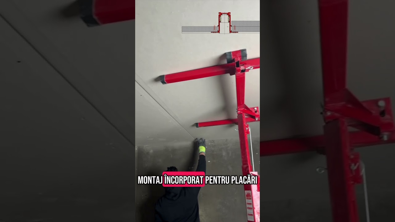 Cum se montează corect șinele magnetice cu montaj încorporat LUXON într-un tavan de gips-carton?