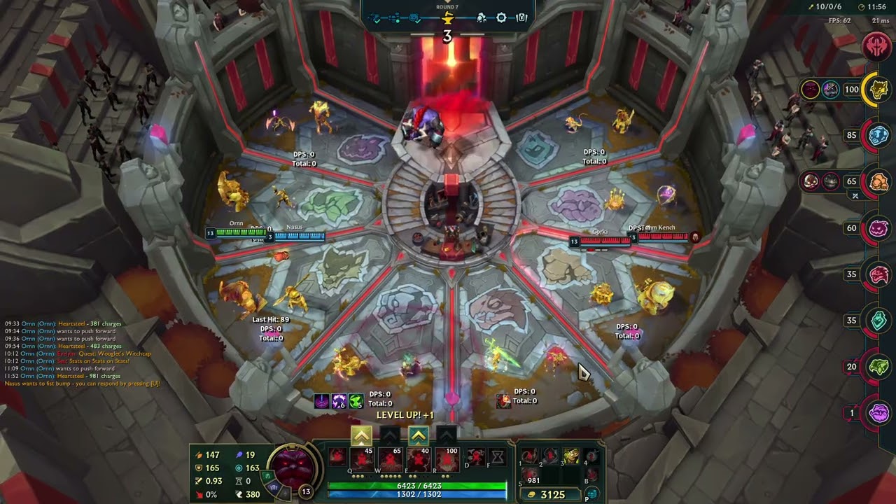 LoL Arena Ornn 20k hp+Nasus 4th place