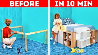 DIY Platform Bed || Extreme Room Makeover