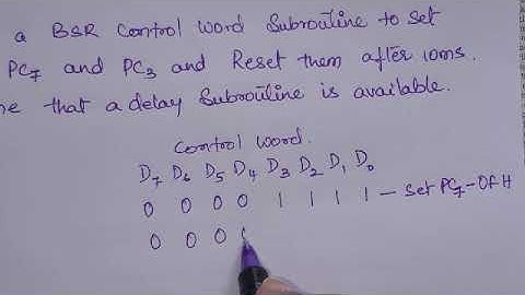 BSR MODE OF 8255 PPI WITH EXAMPLE PROGRAM / MPI / BY VIJAYA