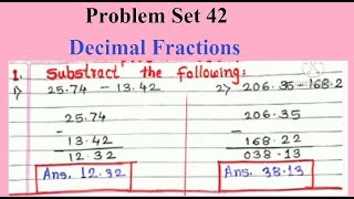 Class -5th Subject-Math Problem Set 42   Decimal Fractions