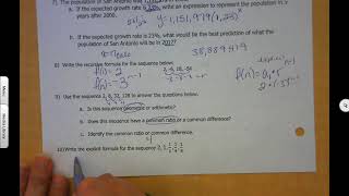 KEY Test REview Exponential function and geometric sequences 2
