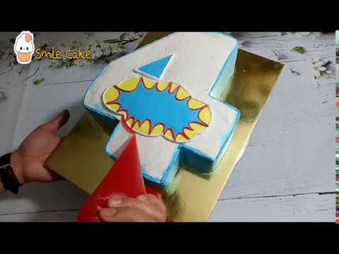 Bánh sinh nhật tạo hình số 4 cho bé/Birthday Cake 4 for baby | Foci