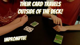 Card Transports To An Impossible Location?! Impromptu Card Trick Performance/Tutorial