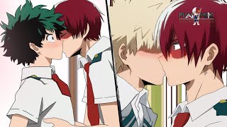 TodoDeku and BakuTodo (Todobaku) kiss on Todoroki's Bday | Todoroki x Midoriya | Bakugo x Todoroki