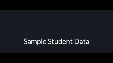 SAGE Vantage: Sample Student Data