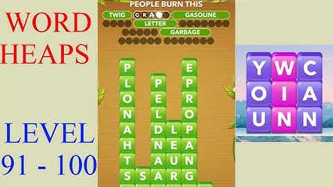 Word Heaps Level 91 - 100 | All Answers | Walkthrough