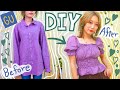 【DIY】GUのメンズシャツをシャーリングトップスにリメイク