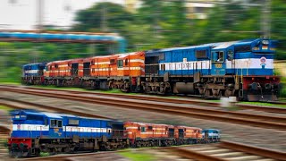 Diesel Locomotive Parade | Quadruplets ALCO's WDM3D + WDG3A + WDG3A + WDM3D | Indian Railways.