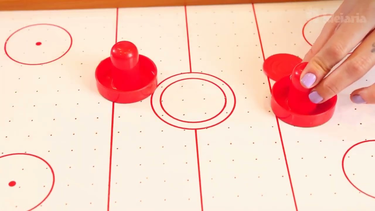 Jogo Mesa De Hockey Air Completo Portátil  Mesa Ar Aero Game