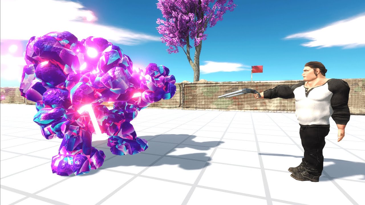 PURPLE LAVA GOLEM DEATH RUN - Animal Revolt Battle Simulator